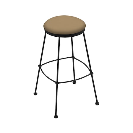 Holland Bar Stool Co 30" Stationary Bar Stool, Black Wrinkle, Canter Sand Seat 303030BW013